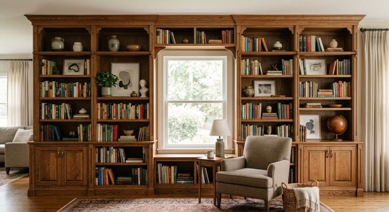 Built In Bookcase Installation in Winston Salem, NC