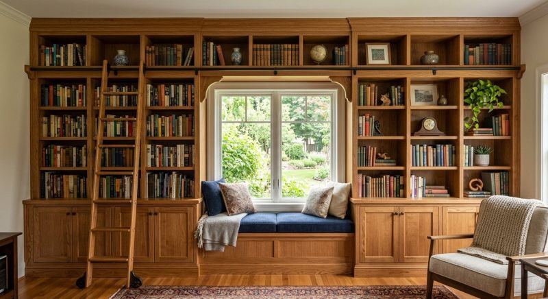 Built In Bookcase Installation in Durham, NC