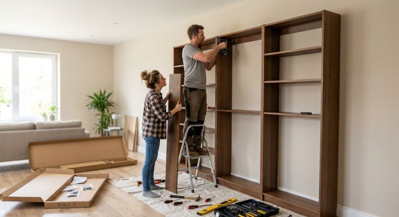 Custom Bookshelves Installation in Raleigh, NC